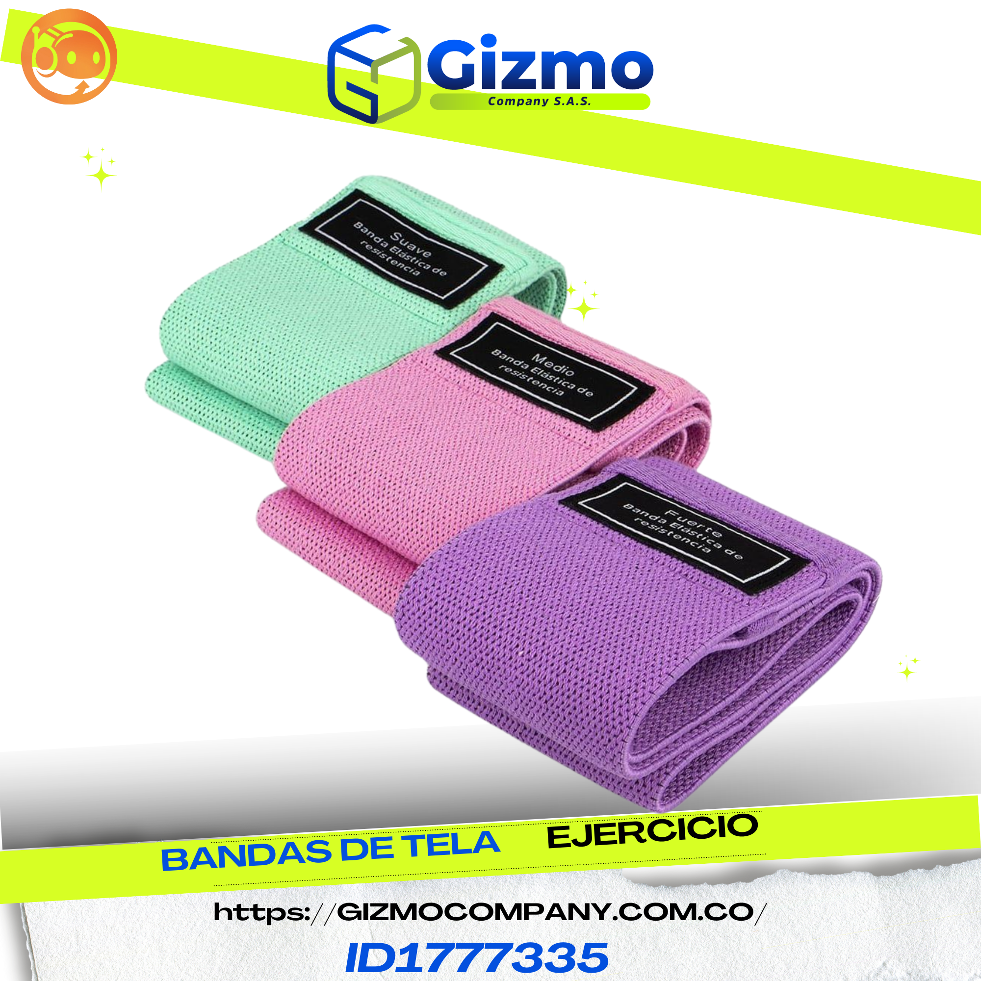 Kit Bandas de Tela Alta Calidad x3
